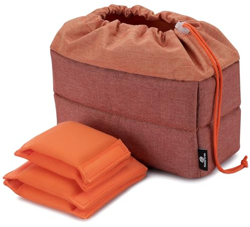 Koolertron Padded DSLR Camera Insert Shockproof Camera Bag Insert Camera Partition Protective Bag Compatible with Sony Nikon DSLR Shot Or Flash Light | Fits Sony Nikon DSLRs & flash, adjustable Velcro dividers, drawstring, anti-static, 27x16x12cm for travel & daily use