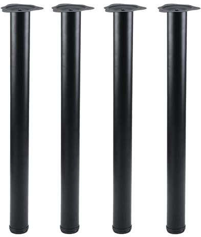 highdecora Adjustable DIY Furniture Legs, 72.5cm, Heavy Duty Metal Table Legs, 4 Pieces, Height Adjustable Support Feet for Tables and Furniture (Black)