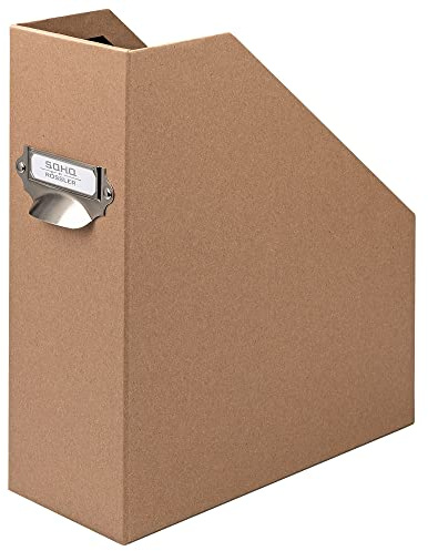 Rössler SOHO Stehsammler A4 | Stehsammler Pappe aus stabilem Karton | Büro Organizer | Schreibtisch Organizer | Zeitschriftenhalter | 315 x 260 x 115 mm | 1 Stück | Farbe: Braun | Kraft | Zeitschriftenhalter DIN A4 aus stabilem Karton für Zeitschriften, Dokumente und Unterlagen