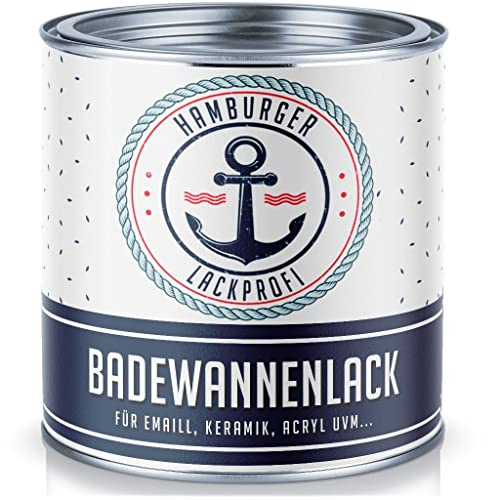Badewannenlack GLÄNZEND Silbergrau RAL 7001 Grau Badewannenbeschichtung Emaille Farbe // Hamburger Lack-Profi (1 L)