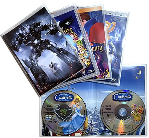 CheckOutStore 2 Disc DVD Storage CPP Sleeves: Space-Saving, Full DVD Cover Artwork Display & Booklet, Scratch & Dust Protection, Premium Quality (Pack of 50)