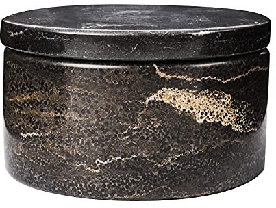 Marble Salt Box Salt Cellar with Lid 4 FL OZ Salt Holder Storage Container for Counter Salt Holder
