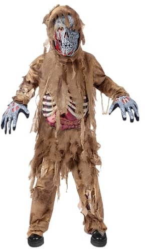 Spooktacular Creations Zombie-Kostüm für Kinder, Jungen, gruseliges Halloween, braun, für Halloween-Anziehpartys, Rollenspiele
