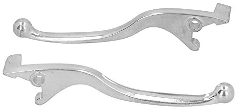 Levier de Frein, Paire de Leviers de Poignées de Frein 0.3in Trou de Montage Argent Remplacement pour Moto Cyclomoteur VTT