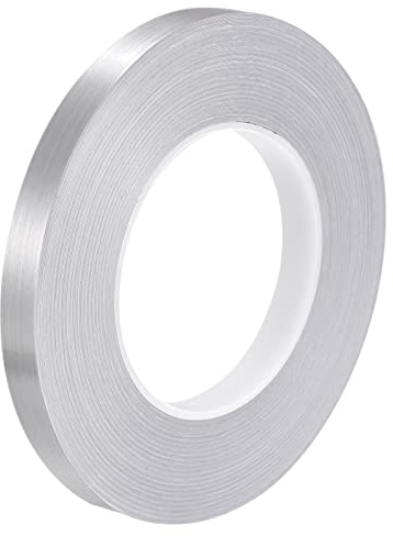 MECCANIXITY Foil Self Adhesive Tile Sticker Decoration Gap Sealing Tape Strip 1/2 Inch x 55 Yards for Wall Floor Ceiling Furniture Edge DIY Home Decor Decal, Silver Tone