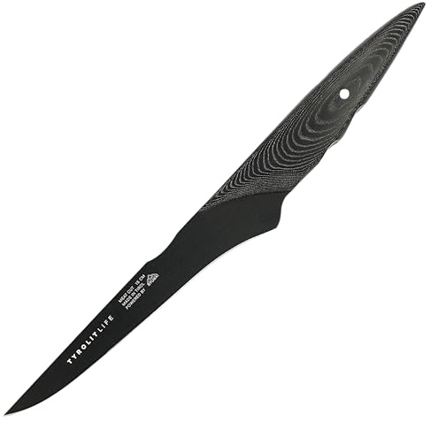 Tyrolit LIFE Meat Cut, Darkline Fleischmesser mit 15 cm Klingenlänge- extrem scharfes Küchenmesser mit patentiertem Micarta-Griff und Antihaftbeschichtung für höchste Schnittqualität - Made in Tirol
