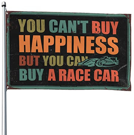 Lustige Flaggen für Jungs, die Sie nicht Glück kaufen können, aber Sie können eine Rennauto-Flagge kaufen, Männerhöhle, Geschenke für ihn, Pool-Zubehör (Größe: 60 x 90 cm)