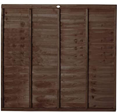 Forest Garden 6ft x 5ft (1.83m x 1.52m) Brown Pressure Treated Superlap Fence Panel - Pack of 4