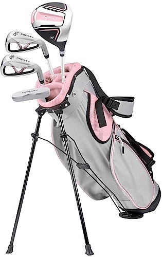 FINCHLEY Barn golfklubbor set för pojkar och flickor i åldrarna 4–7, höger hand, rosa