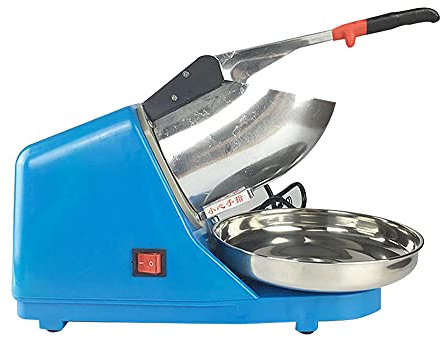 Elektrische Ice Crusher, Edelstahl Crushed Ice Maschine mit Eisschale, 300W Klein Eiswürfelmaschine mit Ersatz Plastikring Eiszerkleinerungskapazität von 65kg/H für Küche Büro Bar und Party