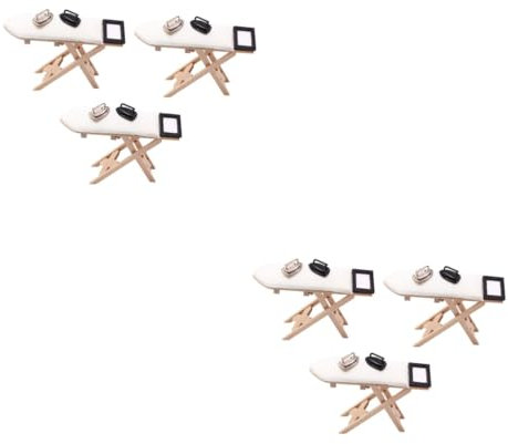 BESTonZON 6 STK Mini-Bügeltisch mini möbel mini Spielzeug Modell Bügeltisch Puppenmöbel Mini-Spielzeug Dekorationen Miniaturspielzeug Bügeleisen Bügelbrett Modell klein das Bügeleisen