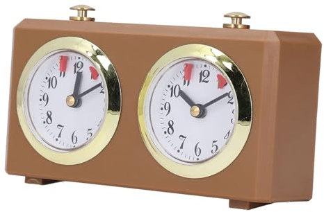 TOPINCN Professionelle Digitale Schachuhr, Mechanischer Vintage-Timer für Schachspiele mit Eisenmaterial, Geeignet für Professionelle Schachtimer, Chinesisches Schach, Go-Spieler (Bräunen)