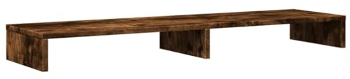 vidaXL Skärmställ rökfärgad ek 100x27x10 cm konstruerat trä, ställ för mosnitor, datorställ, monitorstativ, ställ för monitorer, monitorställ