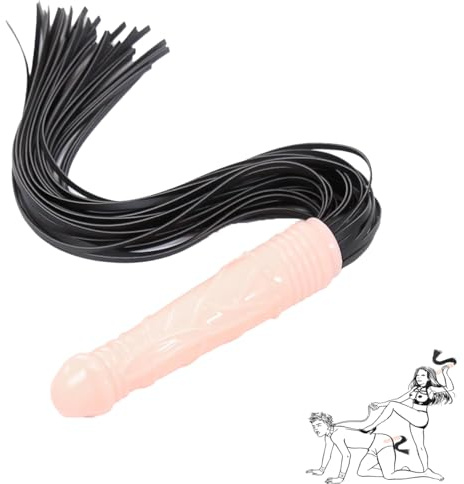 Leder Peitsche Analdildo Peitsche Flogger SM Leder Peitsche mit realistischer Dildo,BDSM Flogger Gerte mit Penis Griff Spanking Fetisch Extrem Erotisches Sexspielzeug
