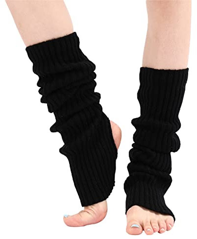 Factorys Damen Mädchen Ballettstulpen mit Fersenloch Gestrickte Tanzen Stulpen Beinwärmer Ballett Yoga Stulpen Legwarmer Armstulpen