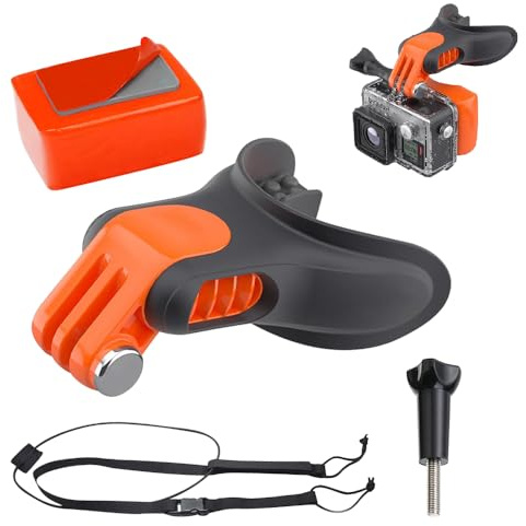 UBDRUD Supporto Per Bocca, Mouth Mount Per Fotocamera Compatibile Con GoPro Hero 11/10/9/8/7/6/5 E Max, Accessorio Per Surf, Snowboard, Kayak, Corpo Da Corsa