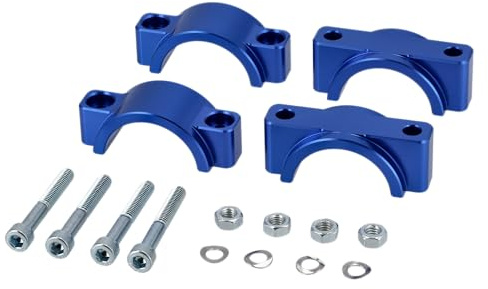 Set: CNC Klemmstücke für Schutzblech mit Schrauben, Blau eloxiert - für SIM