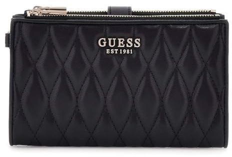 Guess Valla Organizer Wallet mit doppeltem Reißverschluss, Schwarz