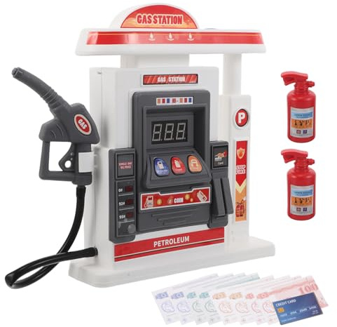 PHENOFICE 1 Set Gas Station Model: Miniature Gas Station Toy with Light Sounds for Kids - Realistic Petrol Playset for Role-Playing Family Preschool Activities