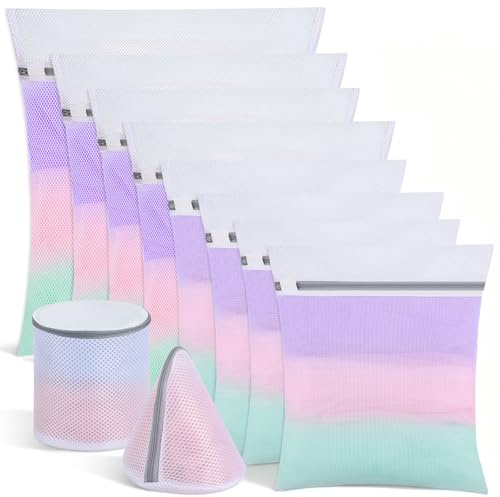 Dntorx 10 Stück Wäschenetz für Waschmaschine Wiederverwendbare Wäschesack Waschmaschine und Wäschenetz BH, Wäschebeutel mit Reißverschluss für Hemden Pullover Mäntel Hosen Unterwäsche Babykleidung