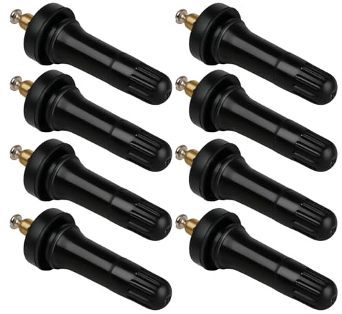 8 Stück TPMS Reifendrucksensor Ventil für Auto, Gummiventil, Ventilschaft Ersatz RDKS Ventil Schwarz, EPMD Gummi, Kupfer Ventileinsatz für 11.5mm Radbohrung, Reifendruckkontrollsystem Zubehör