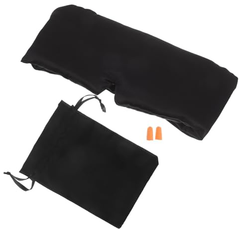 Beaupretty Antifaz para Dormir Ajustable con Tapones y Bolsa de Almacenaje Máscara de Ojos y Transpirable que Bloquea la Luz Banda de Cabeza con Gancho y Lazo para Viajes y Siestas