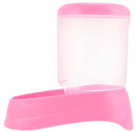 KESYOO Automatic Hamster Feeder with Anti-tip Food Dispenser Bowl, Refillable Small Pet Feeding Basin for Hedgehogs and Guinea Pigs, Pink Small Animal Supply for Cage Use