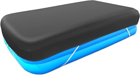CAKEEYUM Uppblåsbart poolöverdrag, rektangel, 3 x 1,8 m, UV-skydd, vattentätt, uppblåsbart poolskydd, inbyggt elastiskt band för utomhusbruk, uppblåsbar, rektangel, 10 x 6, uppblåsbar cov