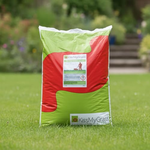 KissMyGrass Lawn Revivor (10kg) - Lawn Repair for Garden | Fast-Acting Granular Fertiliser for Grass, High Iron Content for Deep Shade of Green, March - October Application
