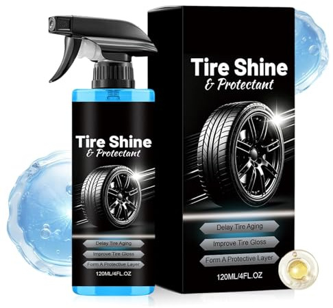 Abrillantador De Neumáticos Alto Brillo Spray Restaurador Brillo Ruedas 120 | Spray Protector Ruedas para Motocicleta Camión Bicicleta SUV Sedán Taller Garaje Offroad