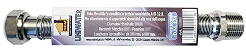 Tubo flessibile estensibile inox 1'' 1/4 260/520 mm acqua inox DM 174