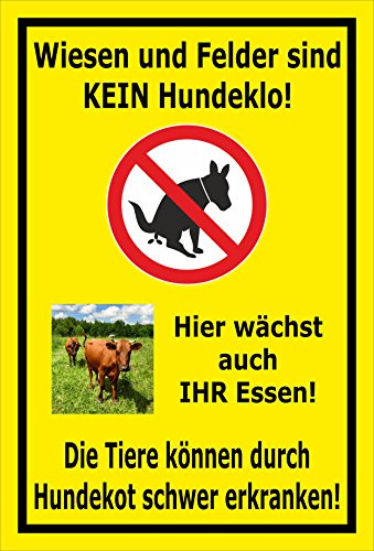 Melis-Folienwerkstatt Schild Wiesen Felder kein Hundeklo - 45x30cm - 3mm Hartschaum – 20 VAR S00187-033-C