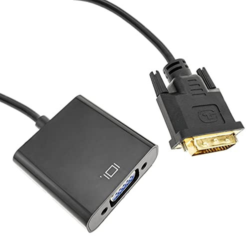 BeMatik - Convertisseur Adaptateur DVI-D vers VGA sur câble de 15 cm