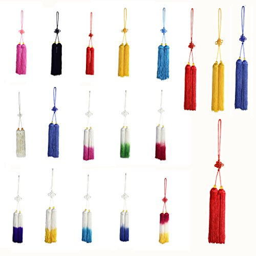 PhysCool Luxury Chinese Knot Sword Tassel Extendable Taichi Sword Accessories (27.6 Red)