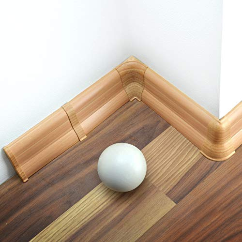 DQ-PP 50m Sockelleisten 62mm PVC Buche Laminatleisten Fussleisten aus Kunststoff PVC Dekore
