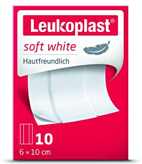 Leukoplast® soft white, weißes Pflaster, 6 x 10 cm, 10 Stück, hautfreundlich