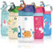FEIJIAN Botella Agua Acero Inoxidable Niños Sin BPA/Sin Fugas, 350ML Botella Termica con Pajita Doble Pared, Botellas de Frío/Caliente Reutilizable para Colegio