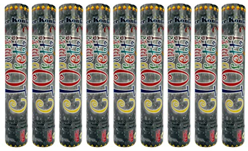 Konfetti, Party-Popper 30 cm SILBER, 5m Effekthöhe, Konfetti-Shooter, Konfetti-Kanone, Konfettikanone für Silvester, Geburtstag, Private Partys, Private Feiern, Party, Konfeti, Confetti (9)