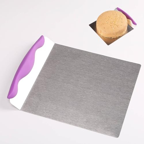 Cake Lifter Spatula, 9.6x7.9x0.8in Stainless Steel Pizza Transfer Shovel Cake Moving Plate Tray Bread Shovel Dough Cutter Pastry Baking Tool for Pie