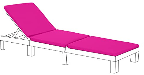 Gardenista Cuscino sostitutivo per lettino da sole per Allibert Keter Daytona | Cuscino per lettino da sole in rattan arredi da patio | Resistente all'acqua, Imbottitura in fibra e leggero (Rosa)