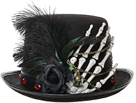 BLESSUME Zylinder Hut mit Brille for Karneval, Halloween, Mottoparty