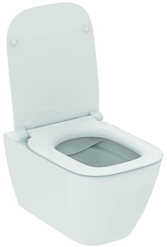 Ideal Standard I.Life B Ensemble Cuvette WC Suspendu Sans bride RimLs+, Longueur 54,5 cm, Abattant Ultrafin & Frein de Chute, Blanc T533001