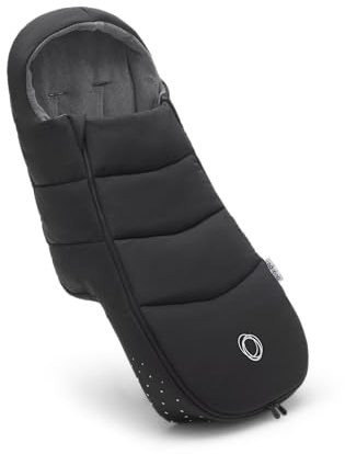 Bugaboo Footmuff - All-Season Stroller Accessory Weatherproof Climate Control Removable and Reflective - Midnight Black