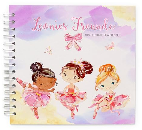 Feenstaub Freundebuch Kindergarten personalisiert, Kita Freundebuch Ballerina, Buch Meine ersten Freunde, Geschenk Kindergartenstart, Freundschaftsbuch Kinder 3 Jahre, Kindergartenbuch