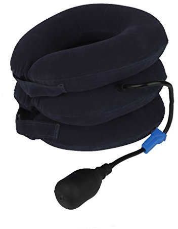 Tiuimk Collar de tracción de cuello de 3 capas de terciopelo completo, azul real, cómodo y ajustable