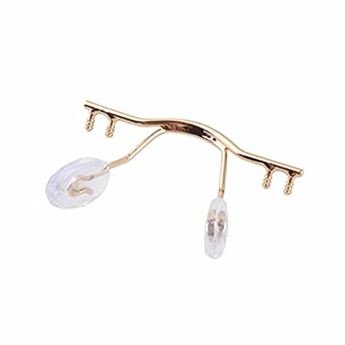10PCS Randloser Brillenrahmen, Edelstahl Brillengestell, Brillenrahmen mit Nasenpolster (Color : GOLD)