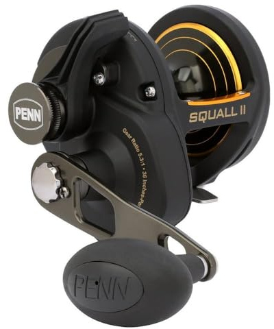 Penn Squall II 30 Lever Drag Reel Right - Multirolle, Meeresrolle, Spinnrolle, Angelrolle zum Fischen im Meer, Hochseerolle