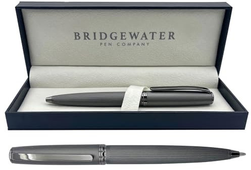 Bridgewater Pen Company Executive Ball Point Pen Collection, Boxed & Sleeved (Sterling, Gunmetal)