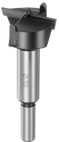 HARFINGTON Forstner Drill Bit 39mm (1-17/32) Tungsten Carbide Wood Forstner Bit Opener Cutter for Hinge Hole Drilling Woodworking, Black