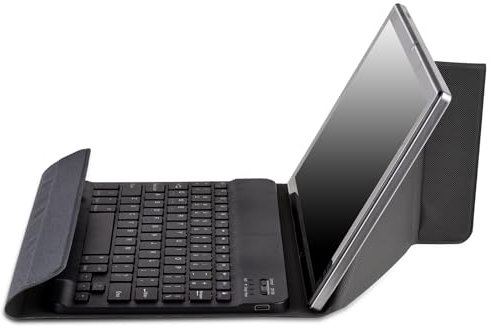 Jemora Funda Universal para Tableta de 10,1 Pulgadas con Teclado BT Funda Protectora magnética Funda para Tableta Funda para Tableta de 10 Pulgadas Compatibilidad Universal Teclado BT inalámbrico